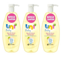 Uni Baby Alkol Paraben İçermez Göz Yakmayan Yenidoğan Tüm Ciltler İçin Bebek Şampuanı 3x700 ml