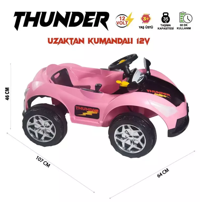 UJ Toys Thunder 12 V Üstü Açık Tek Kişilik Akülü Araba Pembe