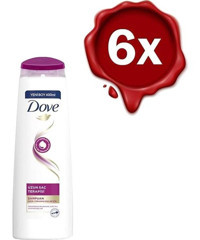 Dove Uzun Saç Terapisi Saç Uzatan Düz Saçlar İçin Kremsiz Şampuan Unisex Şampuanı 6x400 ml