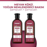 Tresan Nemlendirici Düz Saçlar İçin Sülfatsız Parabensiz Kremsiz Şampuan Unisex Şampuanı 2x300 ml