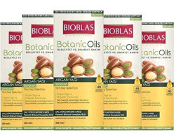 Bioblas Onarıcı Düz Saçlar İçin Sülfatsız Keratin Argan Yağlı Parabensiz Kremsiz Şampuan Unisex Şampuanı 5x360 ml