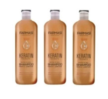 Farmasi Professional Onarıcı İnce Telli Düz Saçlar İçin Keratin Kremsiz Şampuan Unisex Şampuanı 3x360 ml