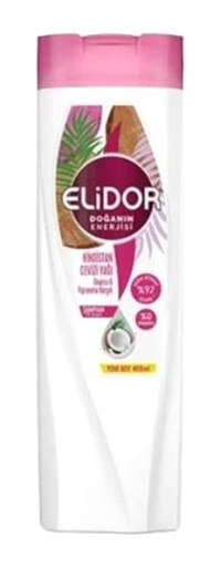 Elidor Doğanın enerjisi Onarıcı Düz Saçlar İçin Hindistan Cevizli Kremsiz Şampuan Unisex Şampuanı 24x400 ml