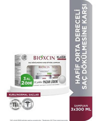 Bioxcin Klasik Onarıcı Düz Saçlar İçin Kremsiz Şampuan Unisex Şampuanı 3x300 ml