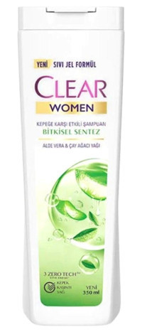 Clear Bitkisel Sentez Onarıcı Düz Saçlar İçin Kremsiz Şampuan Unisex Şampuanı 24x350 ml