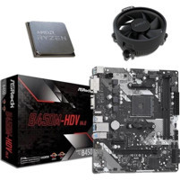 ASROCK B450M-HDV R4.0 DDR4 SATA3 M2 PCIe NVME HDMI DVI PCIe 16X v3.0 AM4 mATX + AMD Ryzen 7 5700X + AMD Orijinal Fan