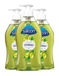 Saloon Zeytinyağlı Nemlendiricili Parabensiz Alkolsüz 3'lü 400 ml Sıvı Sabun