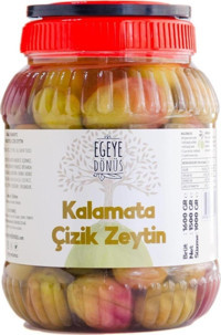 Egeye Dönüş Kalamata Tuzsuz Salamura Çizik Yeşil Zeytin Pet Kavanoz 1 kg