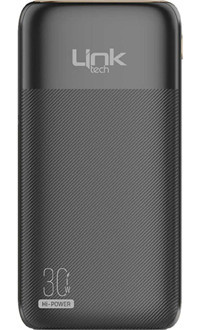 Linktech Pd13 Premium 10000 mAh Dijital Göstergeli USB Type C Çoklu Bağlantı Kablolu Powerbank Siyah