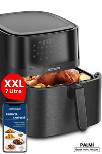 Goldmaster Palmi XXL Airfryer 7 lt Tek Hazneli Yağsız Siyah Sıcak Hava Fritözü