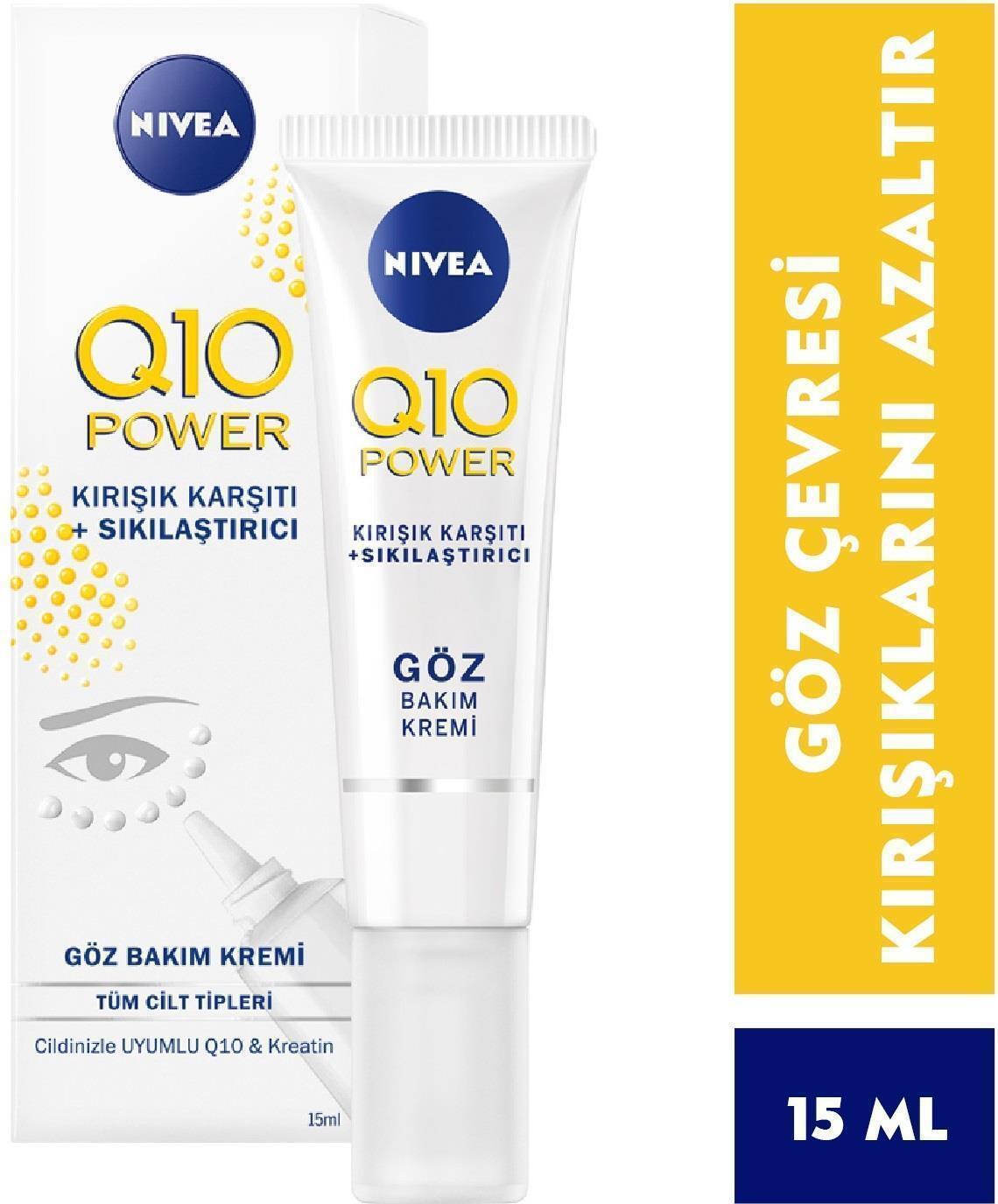 Nivea Q10 Power Kırışık Karşıtı +Sıkılaştırıcı Tüm Ciltler İçin Göz Çevresi Krem Tüp 15 ml