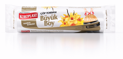 Koroplast Vanilya Kokulu Büzgülü Büyük Boy 65x70 cm Çöp Poşeti 10 Adet Turuncu