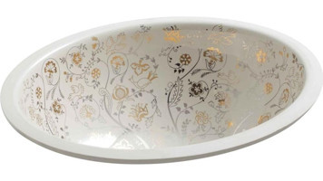 Kohler Mille Fleurs Klasik Tekli 50 cm Seramik Tezgah Altı Oval Lavabo Beyaz