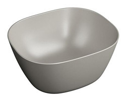 Vitra 7811b420-0016 Klasik Tekli 45 cm Seramik Tezgah Üstü Kare Lavabo Mat Bej