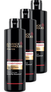 Avon Advance Techniques Reconstruction Keratin-Panthenol Kompleks Onarıcı Keratinli Tüm Saçlar için Unisex Saç Kremi 3x250 ml