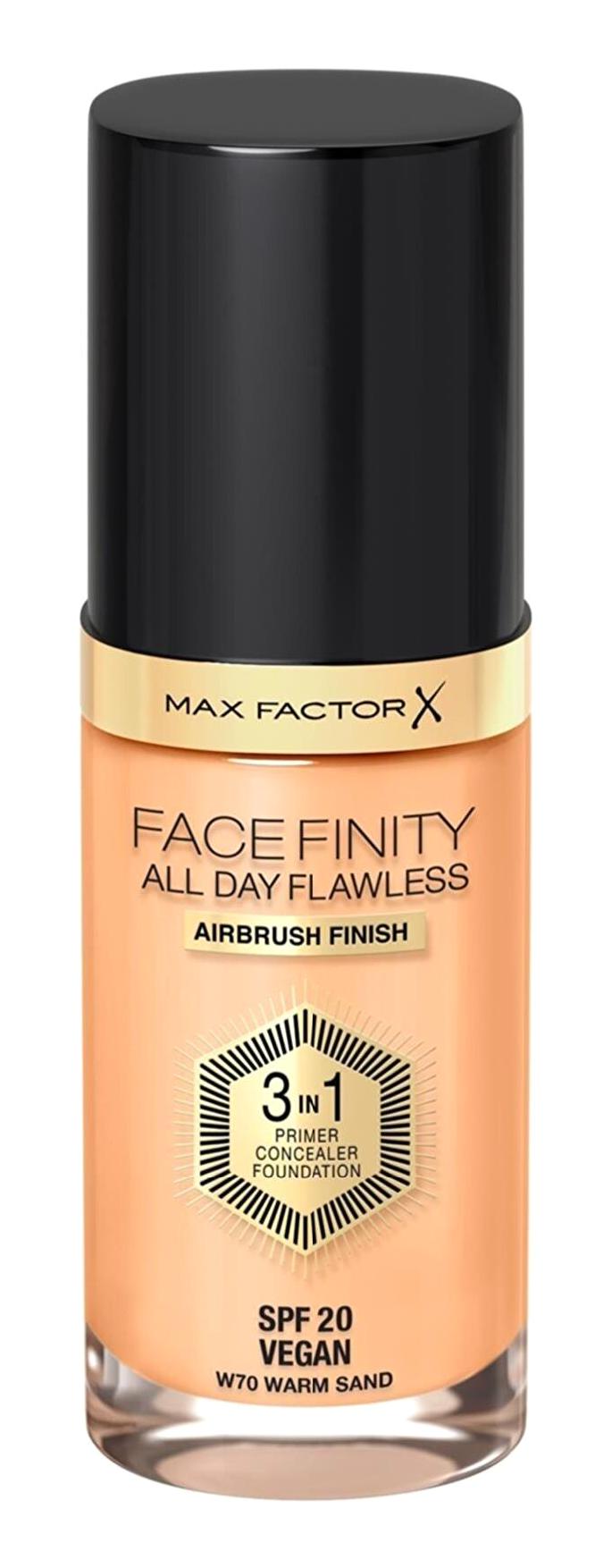 Max Factor Face Finity All Day Flawless 70 Warm Sand Su Bazlı Güneş Koruyuculu Vegan Likit Serum Fondöten 30 ml