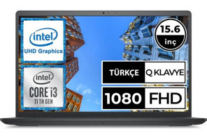 Dell Inspiron 15 3511 Dahili Intel UHD Graphics Intel Core i3 1115G4 8 GB Ram 1 TB SSD 15.6 inç Full HD Windows 10 Home Laptop