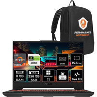 Asus TUF Gaming A15 LP039 LP039P381 Harici GeForce RTX 4060 AMD Ryzen 7 7735HS 8 GB Ram 256 GB SSD 15.6 inç Full HD Windows 11 Pro Oyuncu Laptop + PER4 Çanta