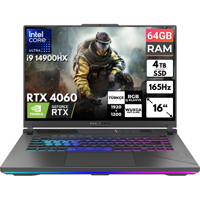 Asus ROG Strix G16 G614JVR-N3095 BT24 Harici GeForce RTX 4060 Intel Core i9 14900HX 64 GB Ram 4 TB SSD 16 inç Full HD FreeDos Oyuncu Laptop