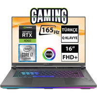 Asus ROG Strix G16 G614JV-N3159A10 Harici GeForce RTX 4060 Intel Core i7 13650HX 64 GB Ram 2 TB SSD 16 inç Full HD FreeDos Oyuncu Laptop