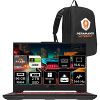 Asus TUF Gaming A15 LP038 LP038P419 Harici GeForce RTX 4060 AMD Ryzen 7 7735HS 96 GB Ram 2 TB SSD 15.6 inç Full HD Windows 11 Pro Oyuncu Laptop + PER4 Çanta