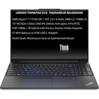 Lenovo Thinkpad E16 Gen 1 21JT0017TX O10 Dahili AMD Radeon Graphics AMD Ryzen 7 7730U 16 GB Ram 512 GB SSD 16 inç Full HD Windows 11 Pro Laptop