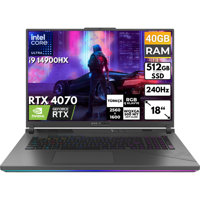 Asus ROG Strix G18 G814JIR-N6002 BT8 Harici GeForce RTX 4070 Intel Core i9 14900HX 40 GB Ram 512 GB SSD 18 inç Full HD FreeDos Oyuncu Laptop