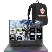 Asus ROG Strix Scar 18 N6100P339 N6100 Harici GeForce RTX 4090 Intel Core i9 14900HX 96 GB Ram 2 TB SSD 18 inç QHD FreeDos Oyuncu Laptop + PER4 Çanta