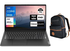 Lenovo V15 Gen 4 LAH 83A1003NTX 026 Dahili Intel Iris Xe Graphics Eligible Intel Core i7 1355U 24 GB Ram 1 TB SSD 15.6 inç Full HD FreeDos Laptop + Çanta