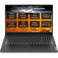 Lenovo V15 Gen 3 IAP 82TT00QMTX O11 Dahili Intel Iris Xe Graphics Eligible Intel Core i7 1255U 40 GB Ram 1 TB SSD 15.6 inç Full HD FreeDos Laptop