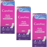 Carefree Plus Large Organik 3 Adet 20'li Normal Günlük Ped