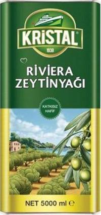 Kristal Organik Polifenolsüz Teneke Riviera Zeytinyağı 2x5 lt