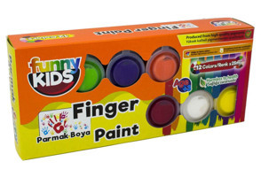 Funny Kids 25 ml 12'li Çok Renkli Parmak Boyası