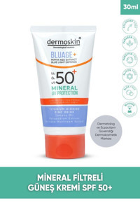 Dermoskin 50 Faktör Tüm Ciltler İçin Nemlendirici Mineral Filtreli Suya Dayanıklı Yüz Güneş Kremi 30 ml