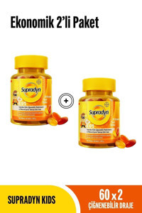 Supradyn Kids Çilekli Limonlu Portakallı Çiğnenebilir Çocuk Vitamin 2x60 Adet