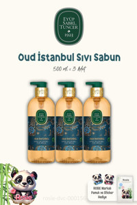 Eyüp Sabri Tuncer Oud İstanbul Zeytinyağlı Alkolsüz Vegan Parabensiz Organik Nemlendiricili 3'lü 500 ml Sıvı Sabun