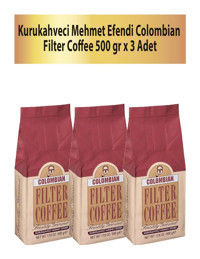 Kurukahveci Mehmet Efendi Sade Kolombiya Arabica Öğütülmüş Filtre Kahve 3x500 gr