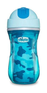 Chicco Isı Yalıtımlı Pipetli Kulpsuz 14 Ay+ 266 ml Alıştırma Bardağı Mavi