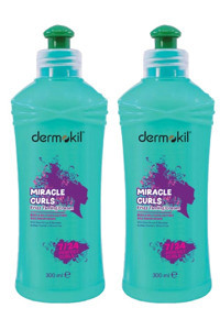 Dermokil Miracle Curls Shea Yağlı Silikonsuz Sülfatsız Nemlendirici Tuzsuz Keratinli Boyalı Saçlar Kıvırcık Saçlar İçin Durulanmayan Unisex Saç Kremi 2x300 ml