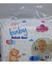 Agu Baby Maxi 4 Numara Cırtlı Bebek Bezi 32'li