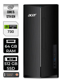 Acer Aspire DT.BHUEM.005 Harici GeForce GT 730 4 GB Intel Core i5 12400 64 GB Ram 512 GB SSD Tower FreeDos Masaüstü Bilgisayar + PER4 BELLEK