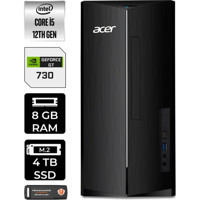 Acer Aspire TC1760 DTBHUEM005P355 Harici GeForce GT 730 4 GB Intel Core i5 12400 8 GB Ram 4 TB SSD Tower Windows 11 Home Masaüstü Bilgisayar + PER4 BELLEK