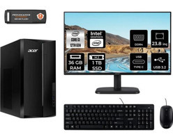 Acer Aspire TC1760 DTBHUEM004MNT333 Dahili Intel UHD Graphics Intel Core i3 12100 36 GB Ram 1 TB SSD Tower FreeDos 23.8 inç Monitörlü Masaüstü Bilgisayar + PER4 BELLEK