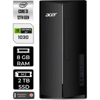 Acer Aspire TC1760 DTBHUEM004P404 Harici GeForce GT 1030 Intel Core i3 12100 8 GB Ram 2 TB SSD Tower Windows 11 Pro Masaüstü Bilgisayar + PER4 BELLEK