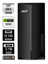 Acer Aspire DT.BHUEM.004 Harici GeForce GT 1030 Intel Core i3 12100 12 GB Ram 2 TB SSD Tower Windows 11 Home Masaüstü Bilgisayar + PER4 BELLEK