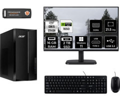 Acer Aspire TC1760 DTBHUEM005MNT4414 Harici GeForce GTX 1650 Intel Core i5 12400 16 GB Ram 2 TB SSD Tower Windows 11 Pro 21.5 inç Monitörlü Masaüstü Bilgisayar + PER4 BELLEK