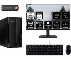 Acer Aspire TC1760 DTBHUEM005MNT408 Dahili Intel UHD Graphics Intel Core i5 12400 12 GB Ram 1 TB SSD Tower Windows 11 Pro 21.5 inç Monitörlü Masaüstü Bilgisayar + PER4 BELLEK