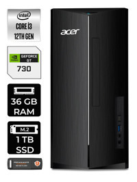 Acer Aspire DT.BHUEM.004 Harici GeForce GT 730 4 GB Intel Core i3 12100 36 GB Ram 1 TB SSD Tower Windows 11 Pro Masaüstü Bilgisayar + PER4 BELLEK