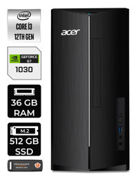 Acer Aspire DT.BHUEM.004 Harici GeForce GT 1030 Intel Core i3 12100 36 GB Ram 512 GB SSD Tower Windows 11 Pro Masaüstü Bilgisayar + PER4 BELLEK