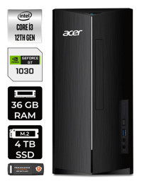 Acer Aspire DT.BHUEM.004 Harici GeForce GT 1030 Intel Core i3 12100 36 GB Ram 4 TB SSD Tower FreeDos Masaüstü Bilgisayar + PER4 BELLEK